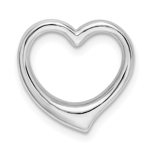 Sterling Silver De-Ani Rhodium-Plated Polished 3D Solid Floating Heart Pendant