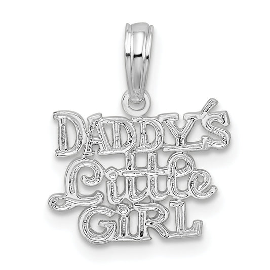 Sterling Silver De-Ani Rhodium-Plated Polished Daddys Little Girl Pendant