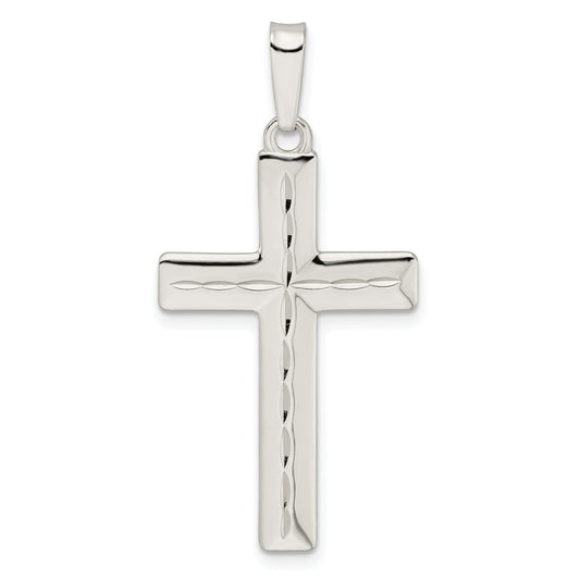 Sterling Silver Diamond-Cut Latin Cross Pendant