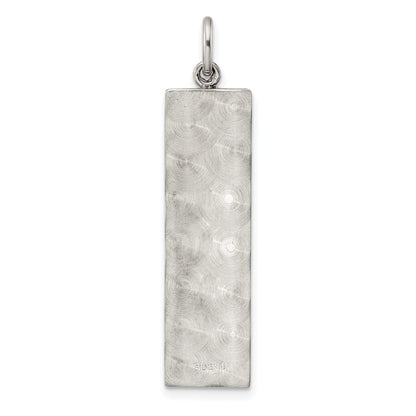 Sterling Silver Polished And Textured Solid Mezuzah W/Star Of David Pendant