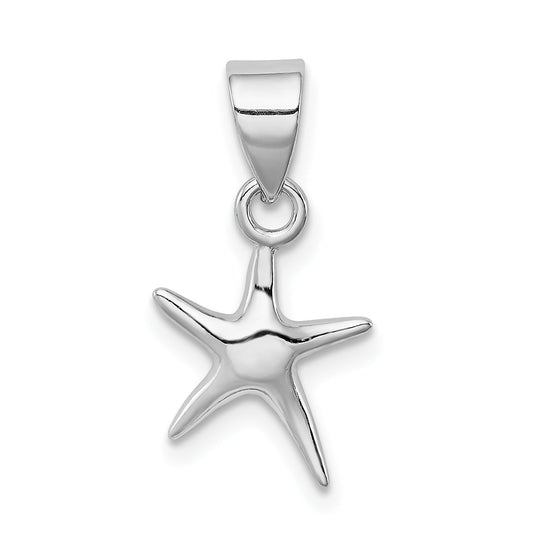 Sterling Silver Rhodium-Platedstarfish Pendant