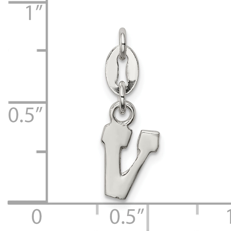 Sterling Silver Letter V Initial Charm