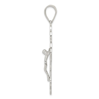 Sterling Silver Polished Crucifix Pendant