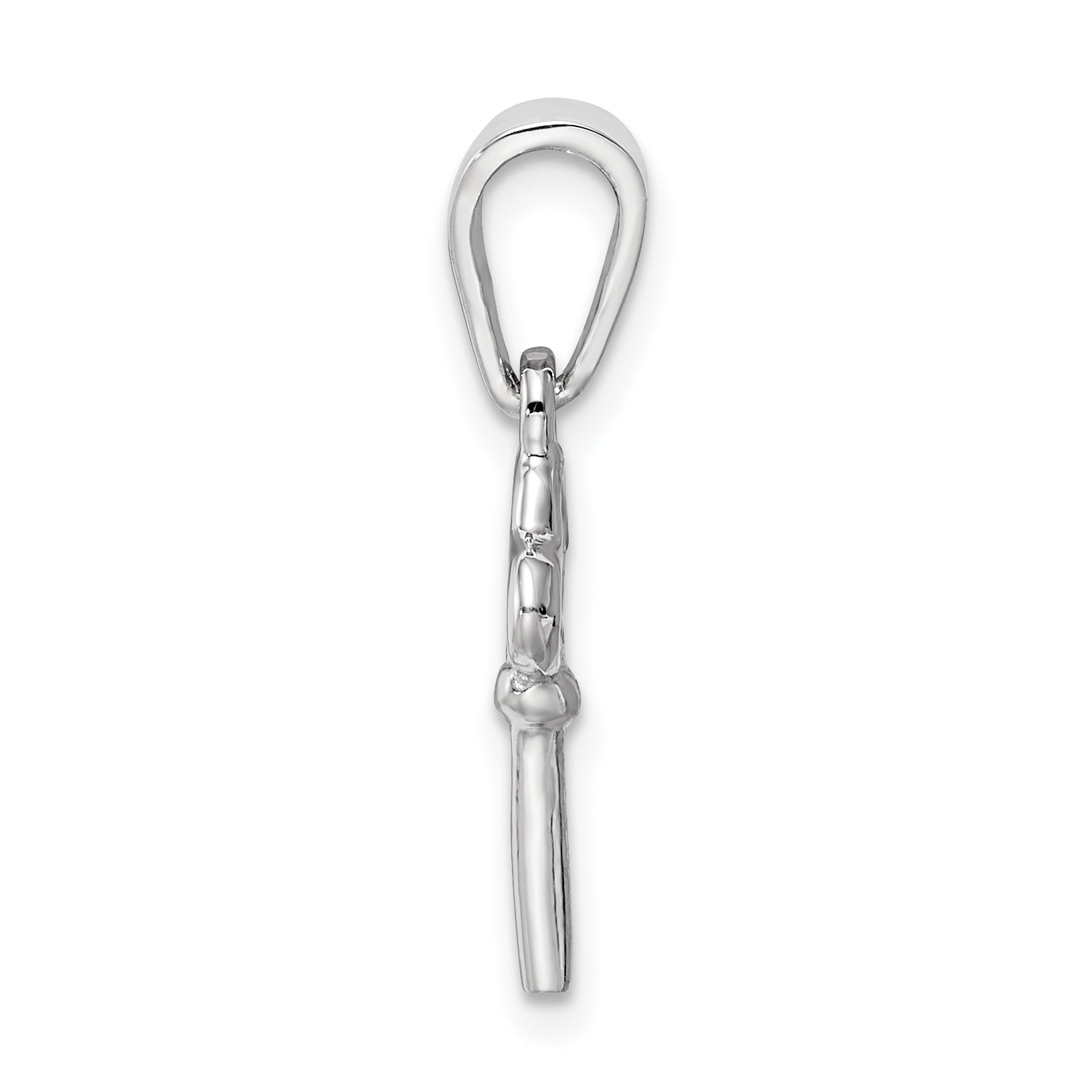 Sterling Silver Rhodium-Plated Children'S Key Pendant