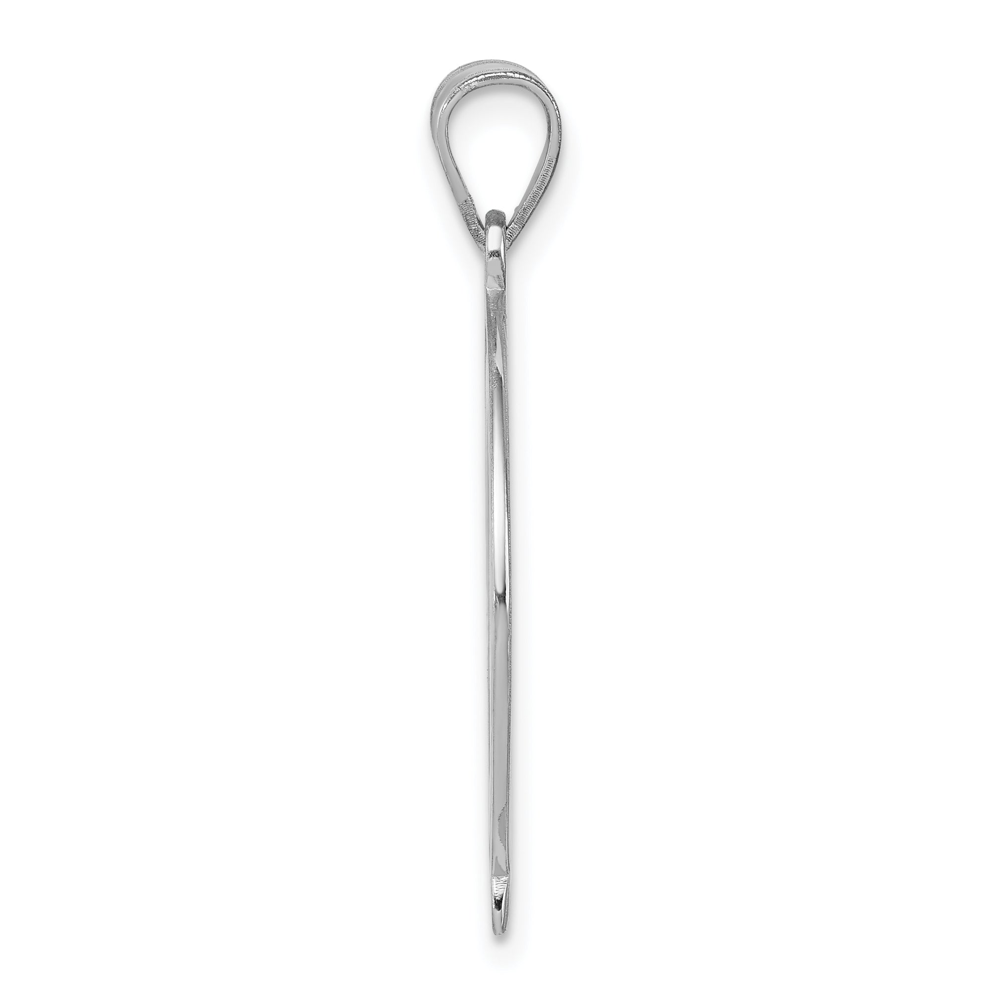 Sterling Silver Rhodium-Plated Fancy Script Letter Q Initial Pendant