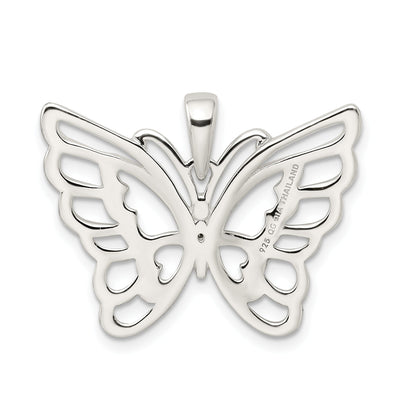 Sterling Silver Diamond-Cut Butterfly Pendant
