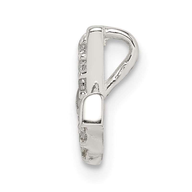 Sterling Silver Cz Anchor Chain Slide