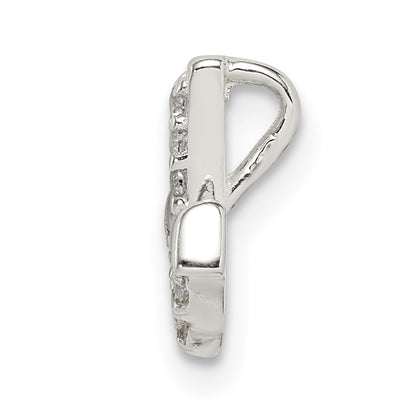 Sterling Silver Cz Anchor Chain Slide