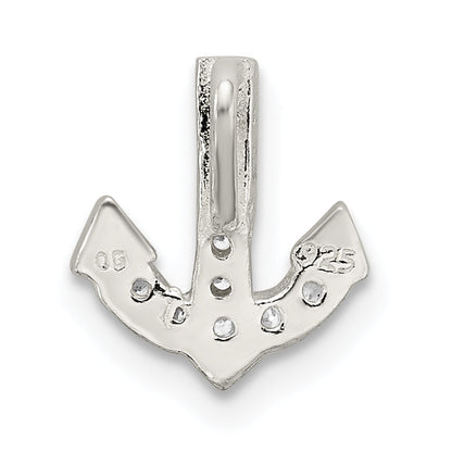 Sterling Silver Cz Anchor Chain Slide
