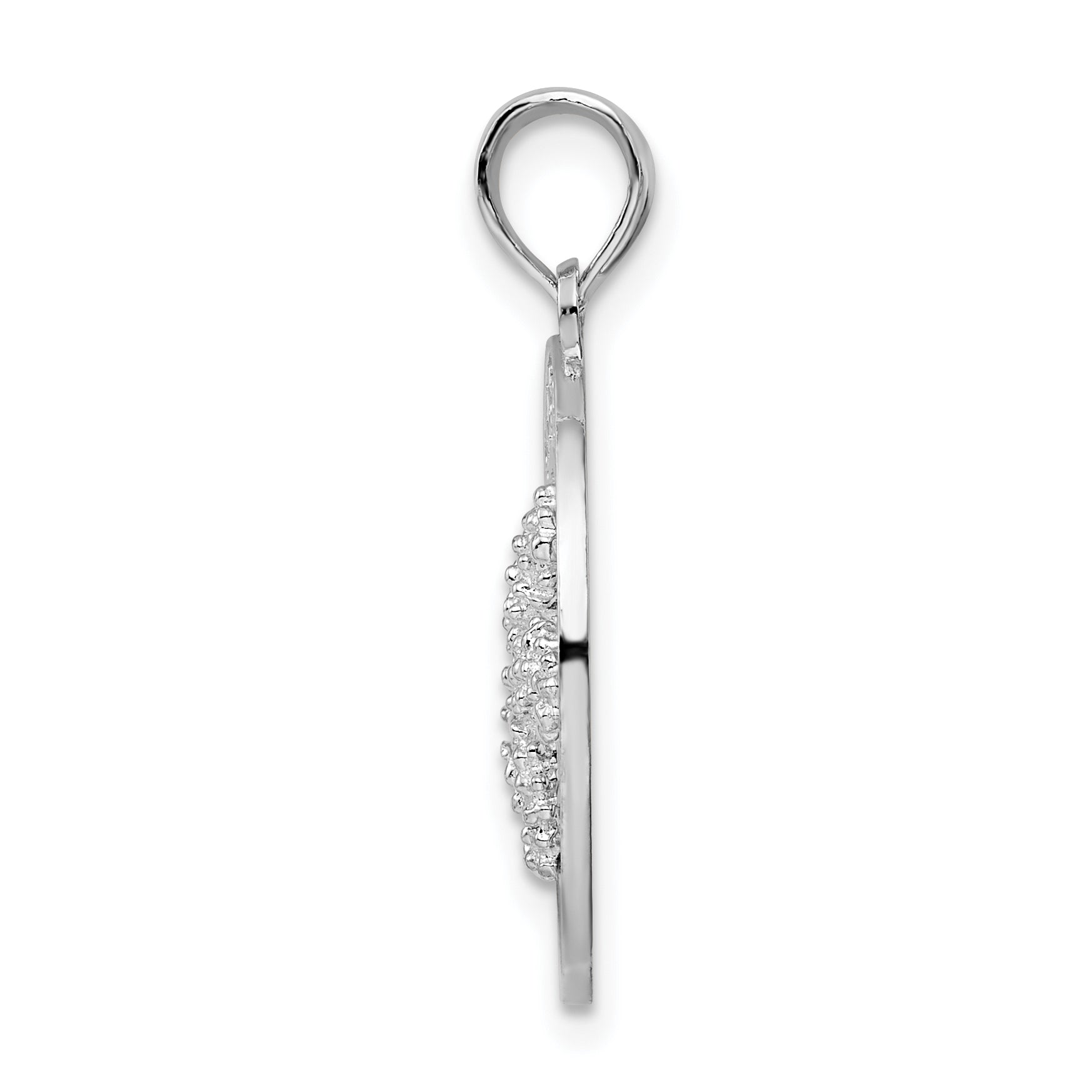 Sterling Silver De-Ani Rhodium-Plated Textured Turks And Caicos With Starfish Pendant