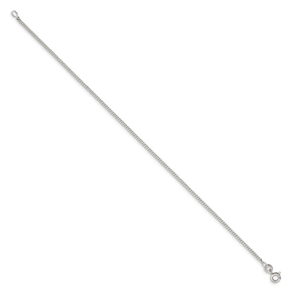 9 Inch Sterling Silver 1.5mm Curb Chain Anklet