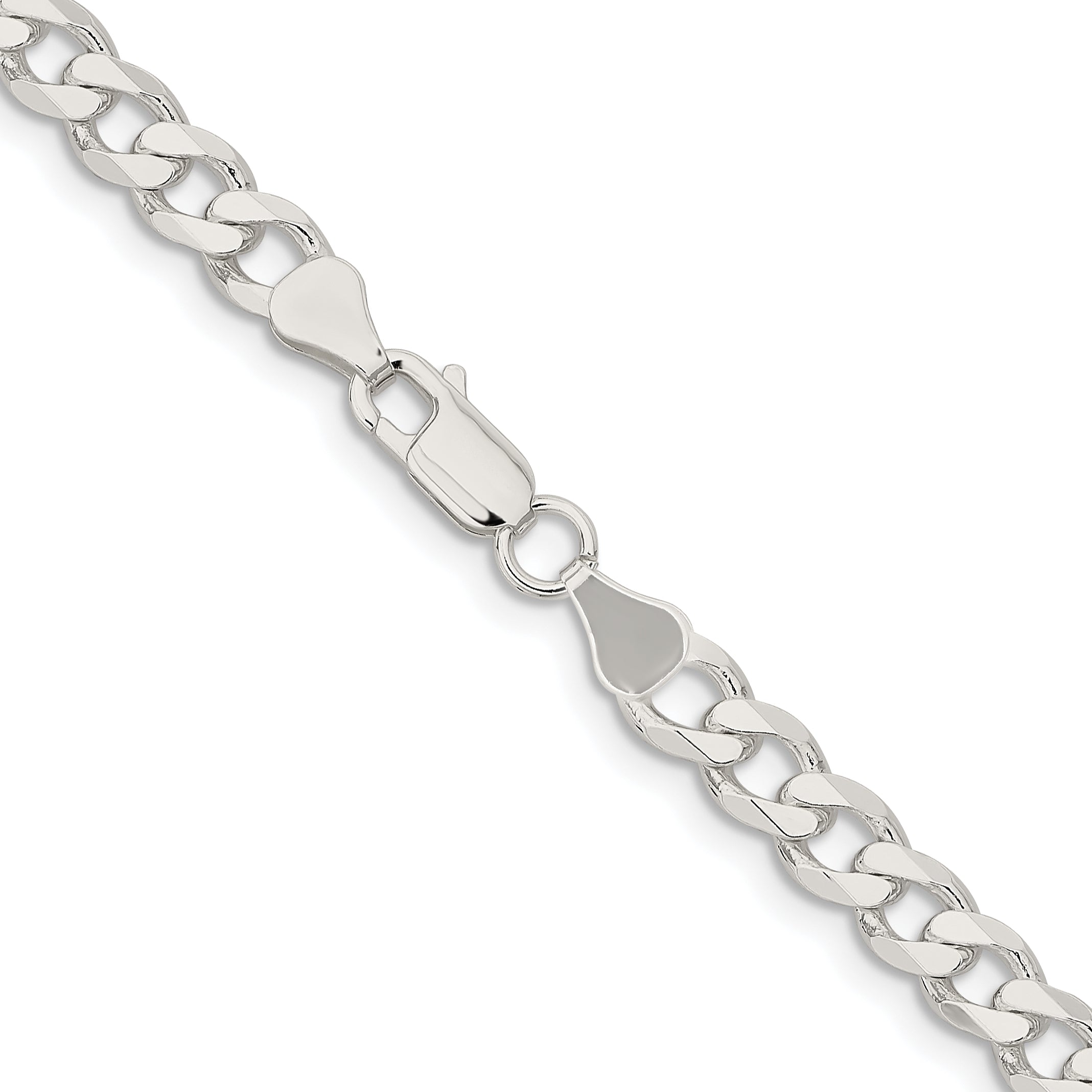 36 Inch Sterling Silver 6.5mm Curb Chain Necklace
