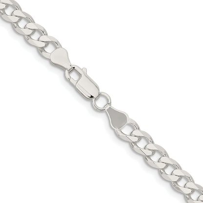 36 Inch Sterling Silver 6.5mm Curb Chain Necklace