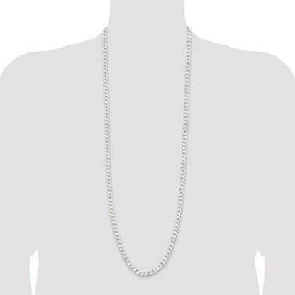 36 Inch Sterling Silver 6.5mm Curb Chain Necklace