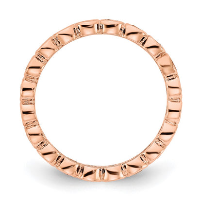 Sterling Silver Cheryl M Rhodium-Plated And Rose Gold-Plated Brilliant-Cut Cz 5 Piece Eternity Band Ring Set