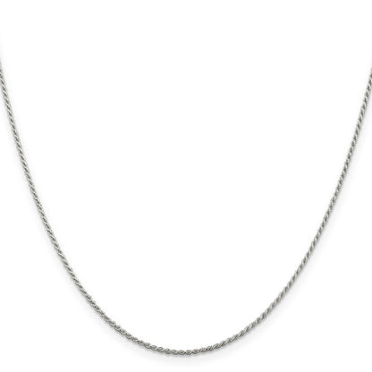 18 Inch Sterling Silver 1.2mm Diamond-Cut Rope Chain W/2In Ext.