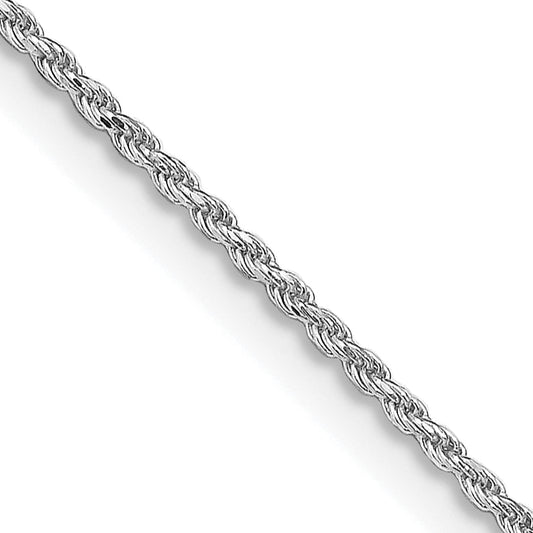 18 Inch Sterling Silver Rhodium-Plated 1.2mm Diamond-Cut Rope Chain W/2In Ext.