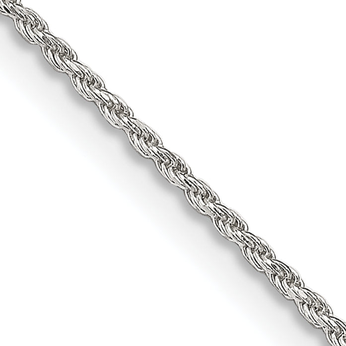 18 Inch Sterling Silver 1.2mm Diamond-Cut Rope Chain W/2In Ext.