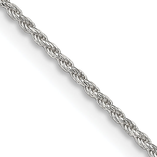 18 Inch Sterling Silver 1.2mm Diamond-Cut Rope Chain W/2In Ext.