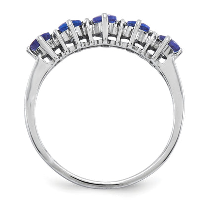 Sterling Silver Rhodium Tanzanite & Diam. Ring