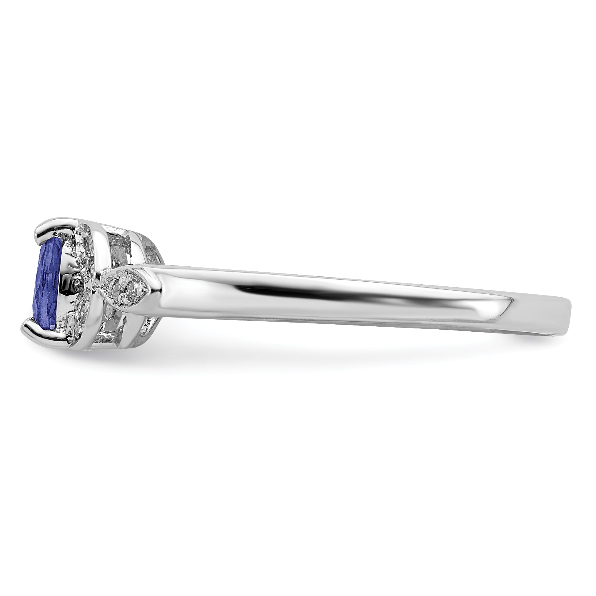 Sterling Silver Rhodium Tanzanite & Diam. Ring