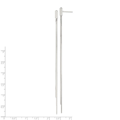 Sterling Silver Polished Multi-Strand Snake Chain Post Dangle Earrings