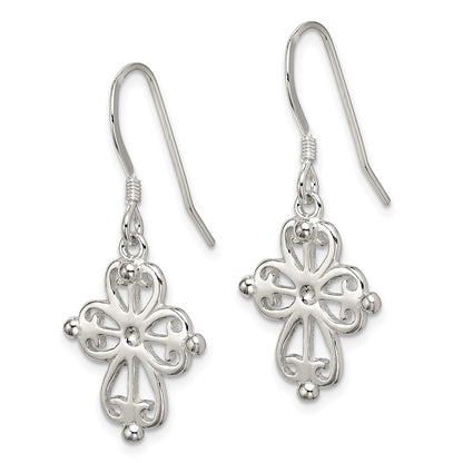 Sterling Silver Cross Dangle Earrings