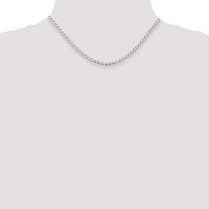 16 Inch Sterling Silver 3.15mm D/C Flat Anchor Curb Chain Necklace