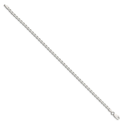 9 Inch Sterling Silver 3.15mm D/C Flat Anchor Curb Chain Anklet