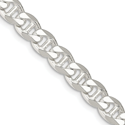 24 Inch Sterling Silver 8.25mm D/C Flat Anchor Curb Chain Necklace