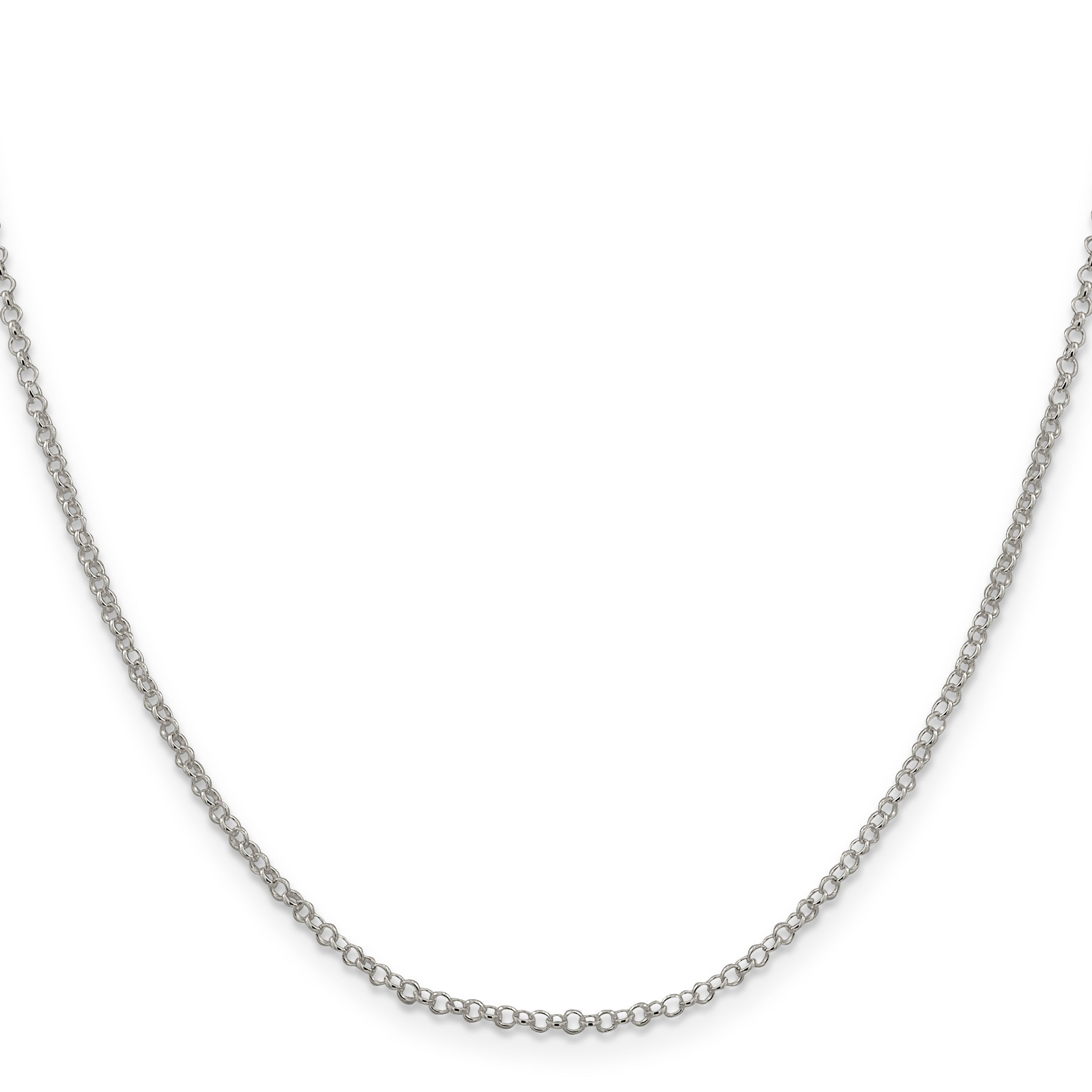 24 Inch Sterling Silver 2mm Rolo Chain Necklace