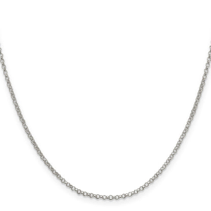 22 Inch Sterling Silver 2mm Rolo Chain W/4In Ext.