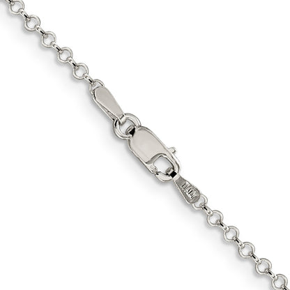 20 Inch Sterling Silver 2mm Rolo Chain Necklace