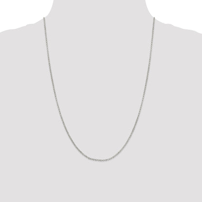 24 Inch Sterling Silver 2mm Rolo Chain Necklace