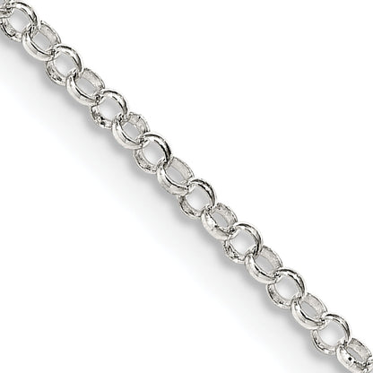 16 Inch Sterling Silver 2mm Rolo Chain Necklace