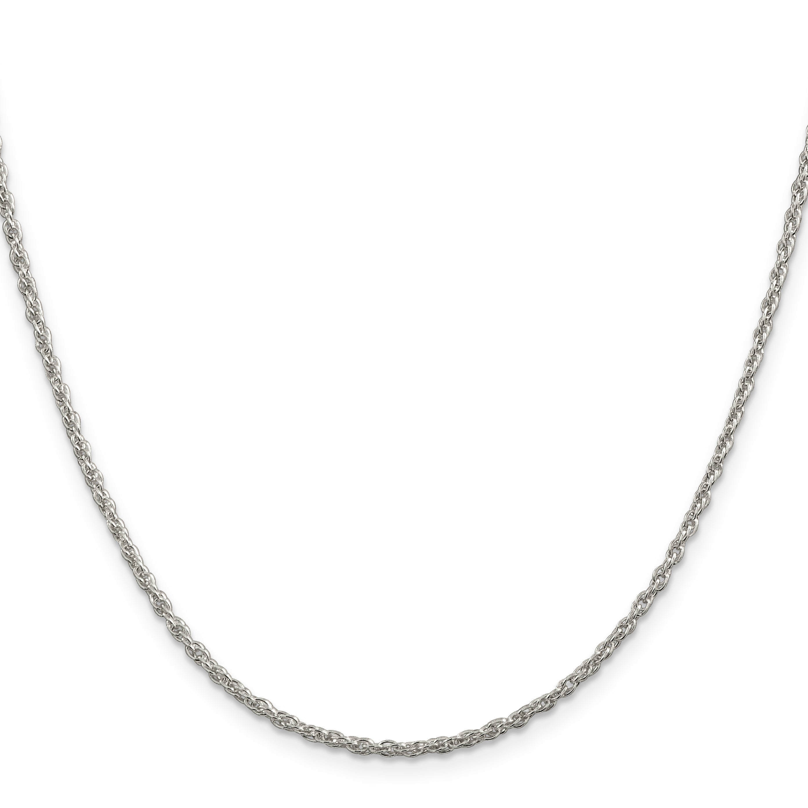 30 Inch Sterling Silver 2mm Loose Rope Chain Necklace