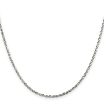 30 Inch Sterling Silver 2mm Loose Rope Chain Necklace