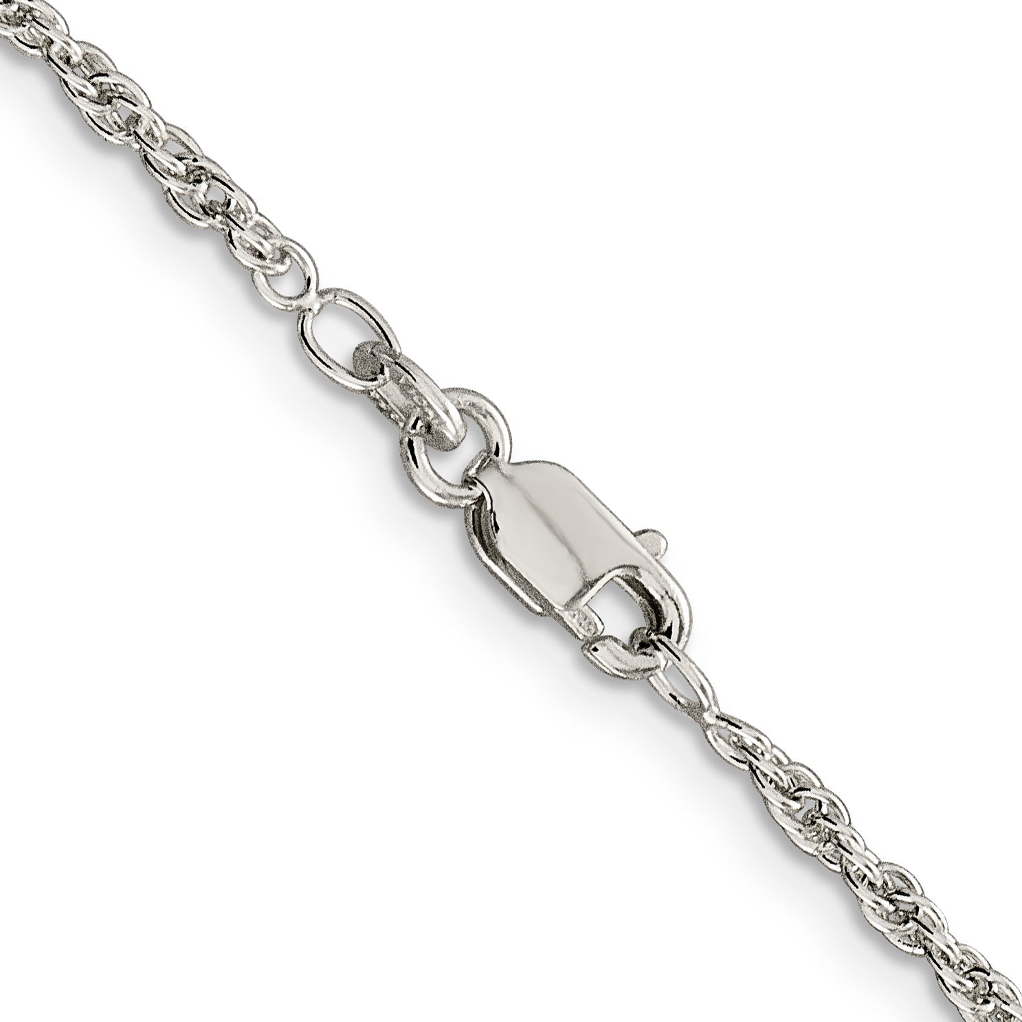 30 Inch Sterling Silver 2mm Loose Rope Chain Necklace