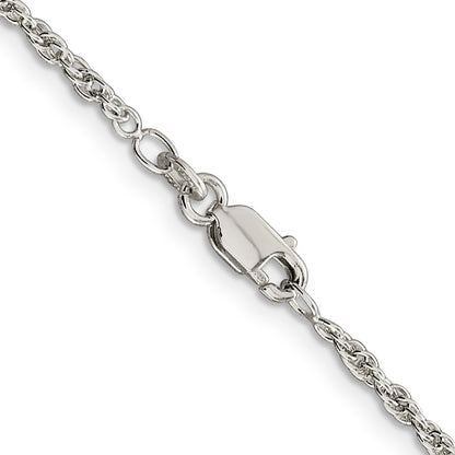 30 Inch Sterling Silver 2mm Loose Rope Chain Necklace