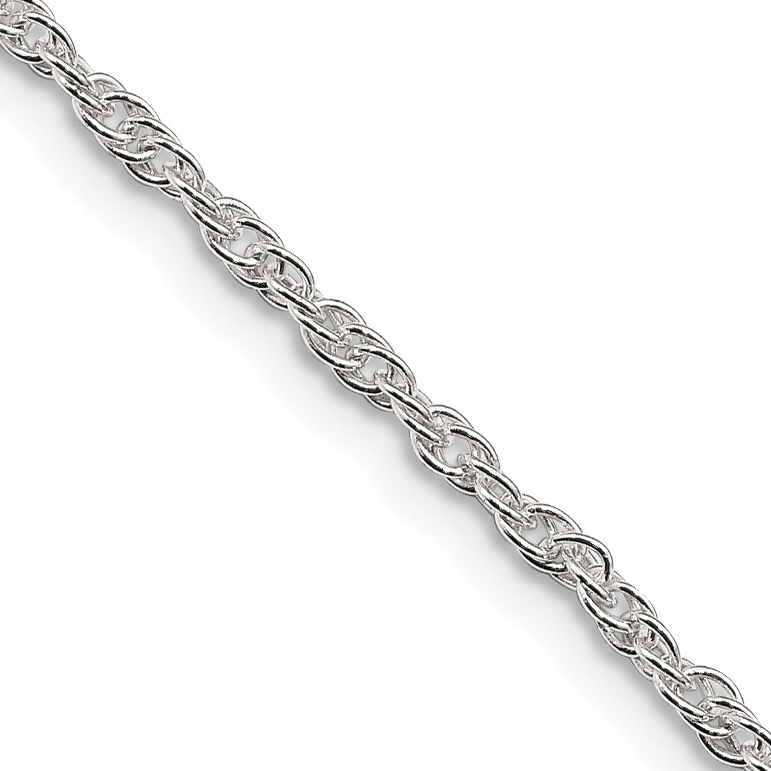 30 Inch Sterling Silver 2mm Loose Rope Chain Necklace