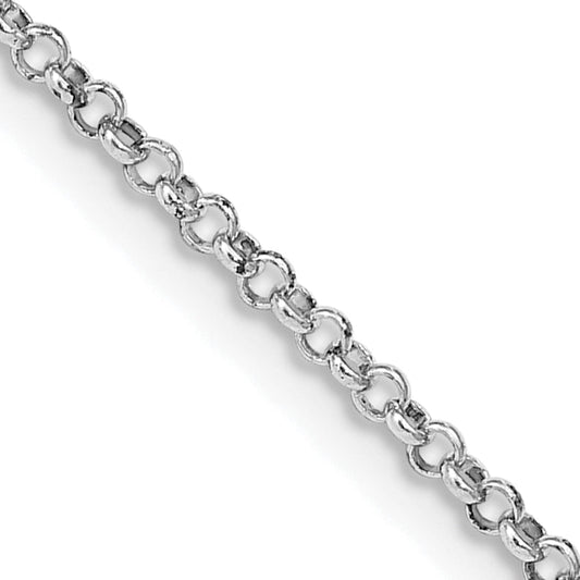 18 Inch Sterling Silver Rhodium-Plated 1.5mm Rolo Chain With A 2 Extention