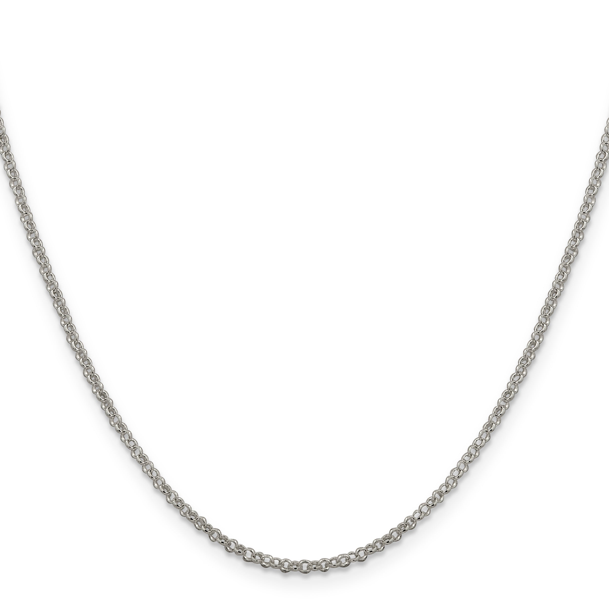 26 Inch Sterling Silver 2mm Rolo Chain Necklace