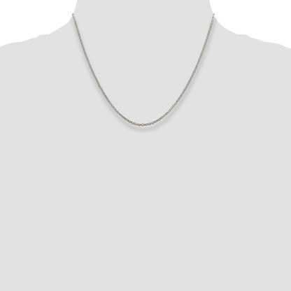 18 Inch Sterling Silver 2mm Rolo Chain W/2In Ext.