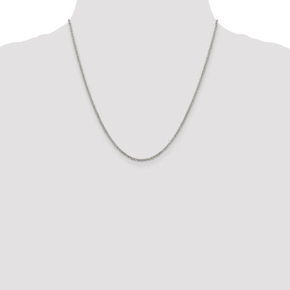 20 Inch Sterling Silver 2mm Rolo Chain Necklace