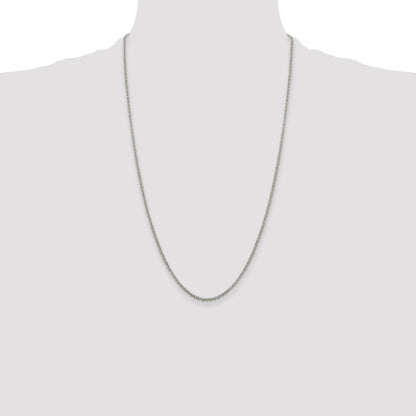 26 Inch Sterling Silver 2mm Rolo Chain Necklace