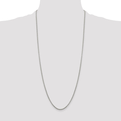 30 Inch Sterling Silver 2mm Rolo Chain Necklace