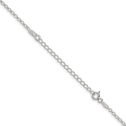 18 Inch Sterling Silver 2mm Rolo Chain W/2In Ext.
