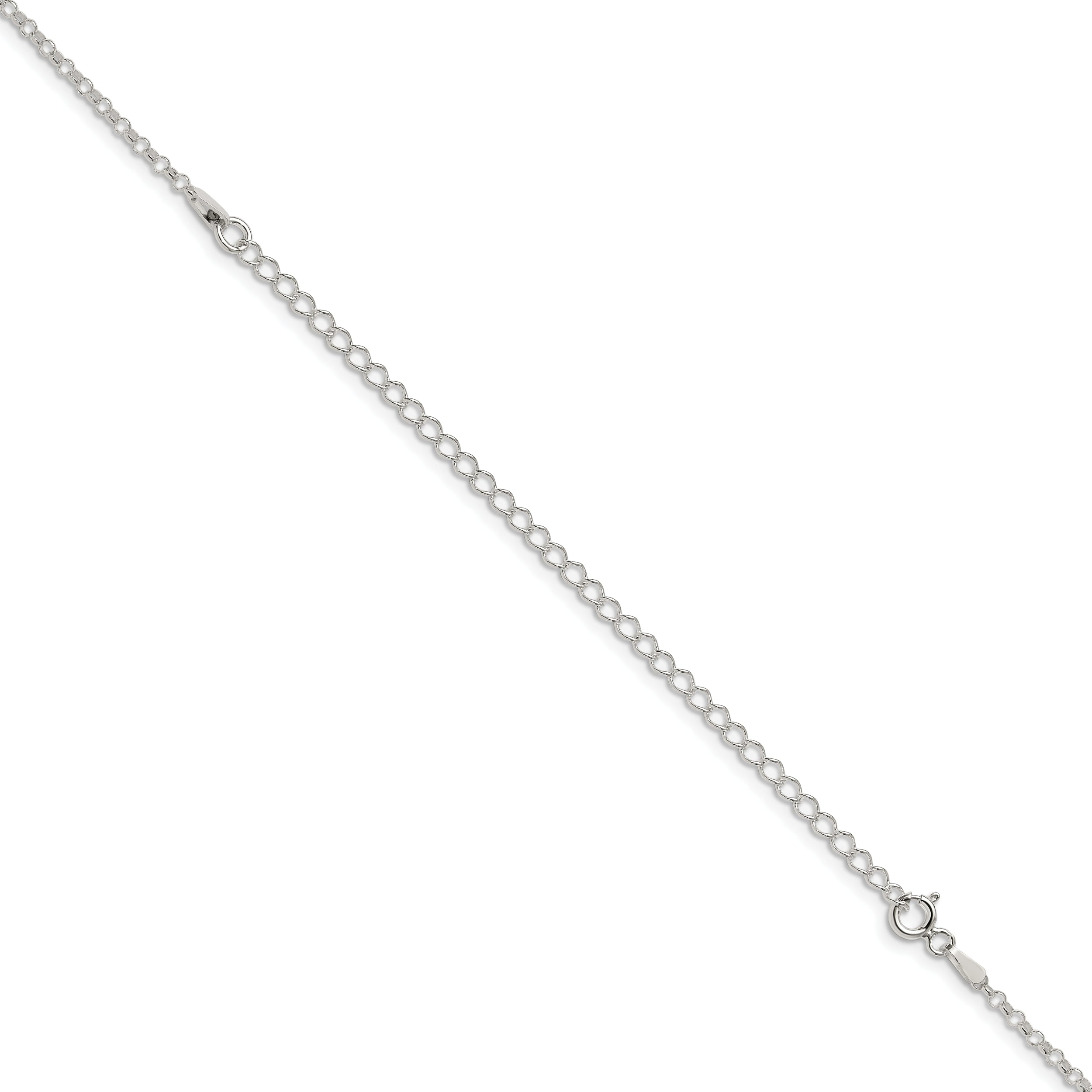 22 Inch Sterling Silver 2mm Rolo Chain W/4In Ext.