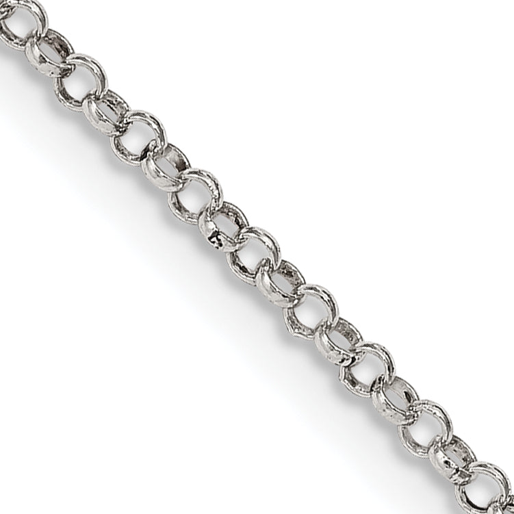 28 Inch Sterling Silver 2mm Rolo Chain Necklace