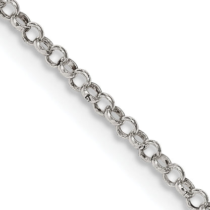 22 Inch Sterling Silver 2mm Rolo Chain W/4In Ext.